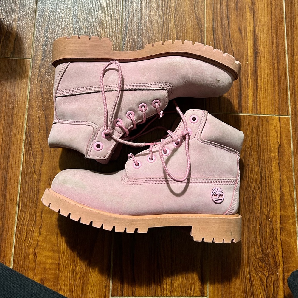 Kids Pink Timberlands Boots